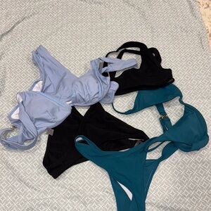 Blue, Black, and Teal Bikini Set